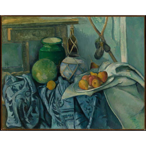 Paul Cézanne’s Still Life with a Ginger Jar and Eggplants, 1893–94.
